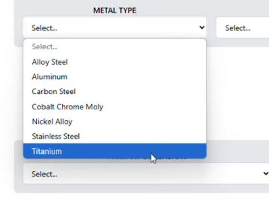 Select Your Metal Product